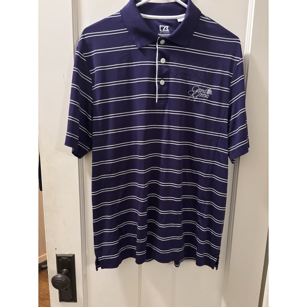 Grand Geneva Golf Performance Cutter And Buck Size Medium Purple Stripe